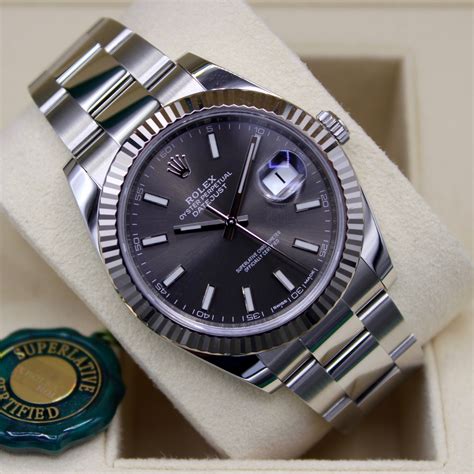 rolex grey watch|Rolex datejust grey face.